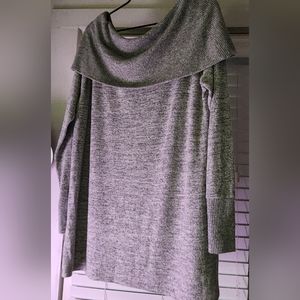Shoulder cowl lightweight sweater tunic
